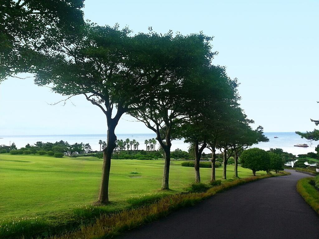 Seogwipo Kal Hotel Exterior foto A view of the golf course
